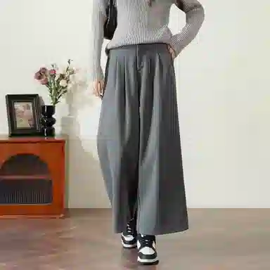 法文箱子 高腰宽松简约休闲裤 女款