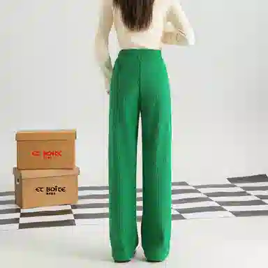 法文箱子 宽松中腰简约休闲裤 女款