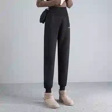 法文箱子 宽松微弹长裤休闲裤 女款 黑色