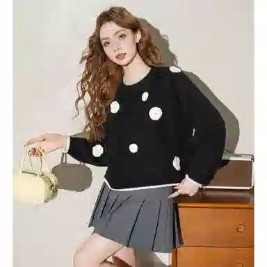 法文箱子 简约套头休闲毛衣 女款