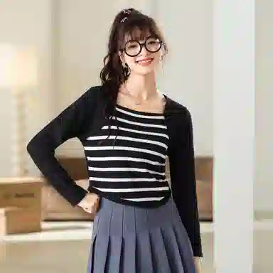 法文箱子 方领舒适休闲毛衣 女款