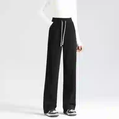 法文箱子 纯色长裤宽松休闲裤 女款 黑色