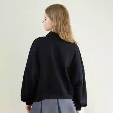 法文箱子 纯色宽松舒适长袖卫衣 女款