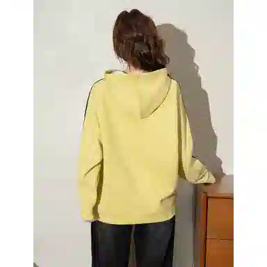 法文箱子 宽松连帽舒适卫衣 女款 米黄