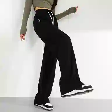 法文箱子 高腰宽松直筒休闲裤 女款