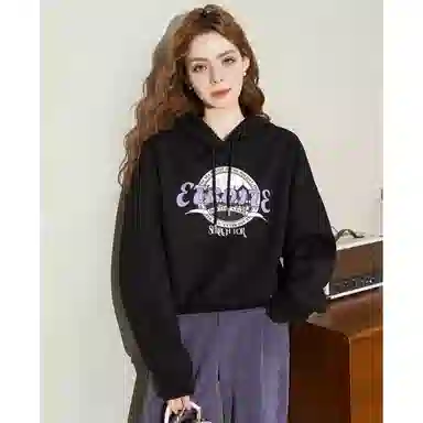 法文箱子 舒适休闲连帽卫衣 女款