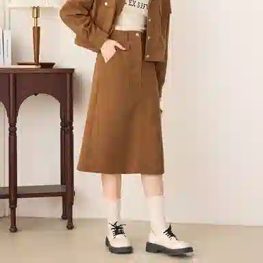 法文箱子 纯色百搭舒适简约休闲长裙 女款