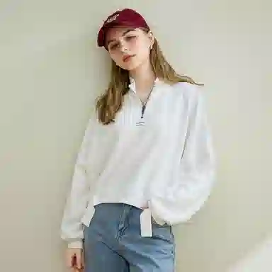 法文箱子 纯色宽松舒适长袖卫衣 女款