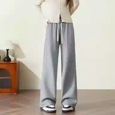 法文箱子 简约高腰直筒休闲裤 女款