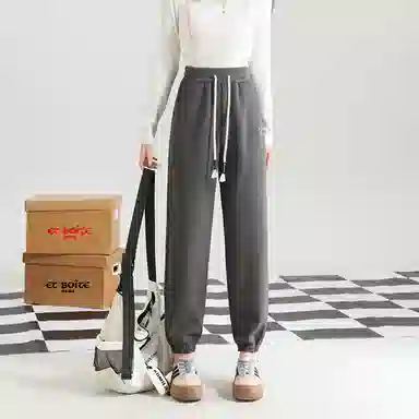 法文箱子 简约中腰宽松休闲裤 女款 浅紫