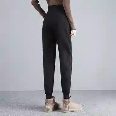 法文箱子 宽松微弹长裤休闲裤 女款 黑色