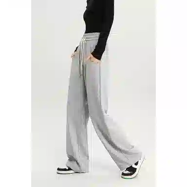 法文箱子 简约中腰宽松休闲裤 女款