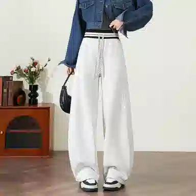 法文箱子 简约高腰宽松休闲裤 女款