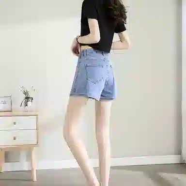 法文箱子 修身百搭简约牛仔短裤 女款