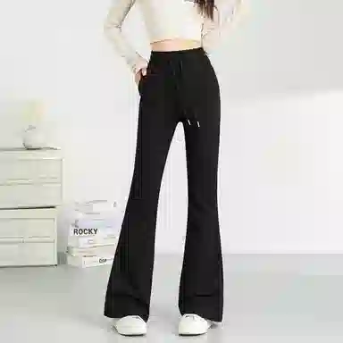 法文箱子 修身通勤简约休闲裤 女款 黑色