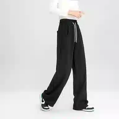 法文箱子 简约中腰宽松休闲裤 女款