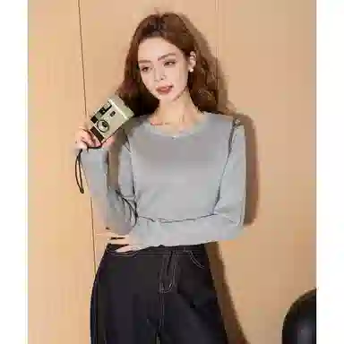 法文箱子 镂空慵懒简约长袖针织衫 女款