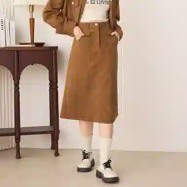 法文箱子 纯色百搭舒适简约休闲长裙 女款