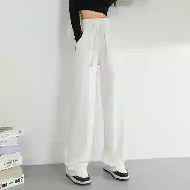 法文箱子 高腰宽松直筒休闲裤 女款