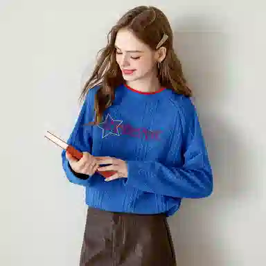 法文箱子 舒适纯色简约卫衣 女款