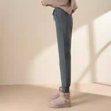 法文箱子 高腰修身微弹休闲裤 女款