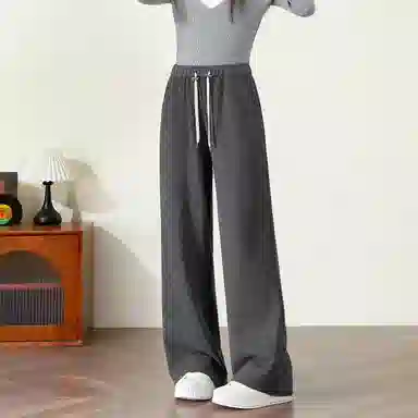 法文箱子 简约高腰直筒休闲裤 女款