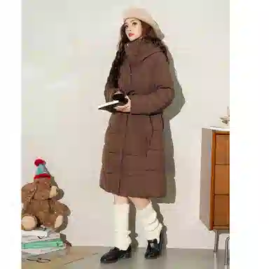 法文箱子 翻领加厚拉链棉服 女款