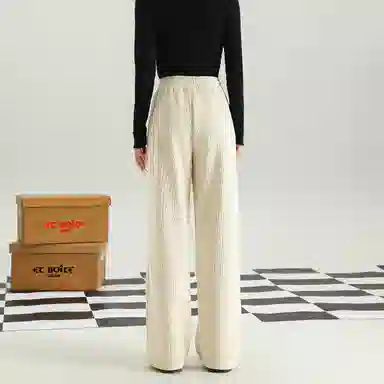 法文箱子 宽松中腰简约休闲裤 女款