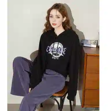 法文箱子 舒适休闲连帽卫衣 女款