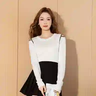 法文箱子 镂空慵懒简约长袖针织衫 女款