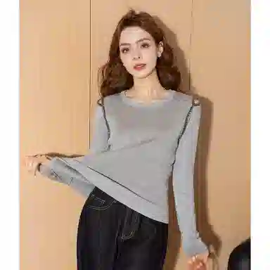 法文箱子 镂空慵懒简约长袖针织衫 女款