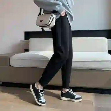 法文箱子 高腰修身微弹休闲裤 女款