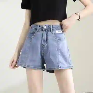 法文箱子 修身百搭简约牛仔短裤 女款