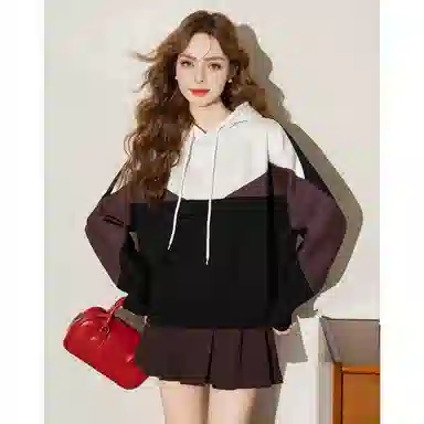 法文箱子 连帽套头长袖卫衣 女款