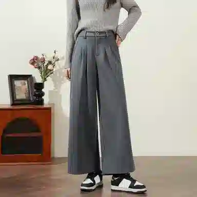 法文箱子 高腰宽松简约休闲裤 女款