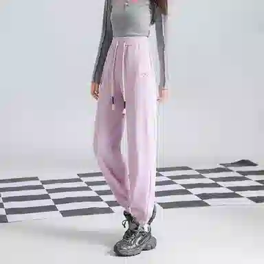 法文箱子 简约中腰宽松休闲裤 女款 浅紫