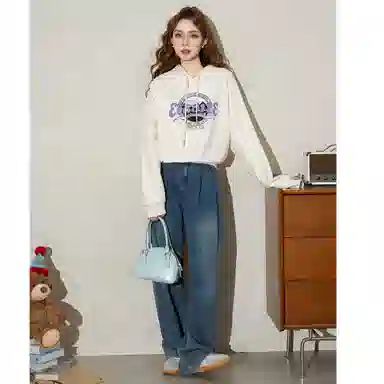 法文箱子 舒适休闲连帽卫衣 女款