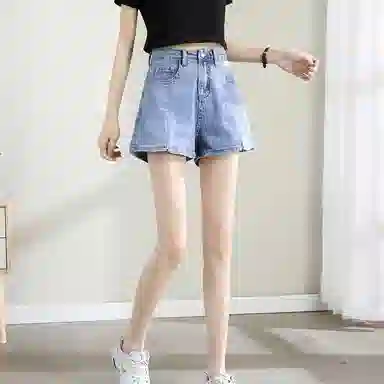 法文箱子 修身百搭简约牛仔短裤 女款