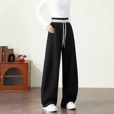 法文箱子 简约高腰宽松休闲裤 女款