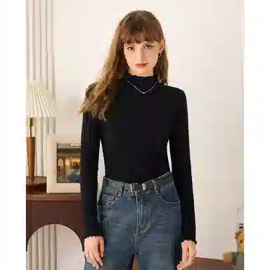 法文箱子 休闲修身简约长袖针织衫 女款