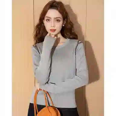 法文箱子 镂空慵懒简约长袖针织衫 女款