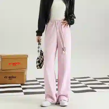 法文箱子 宽松中腰简约休闲裤 女款