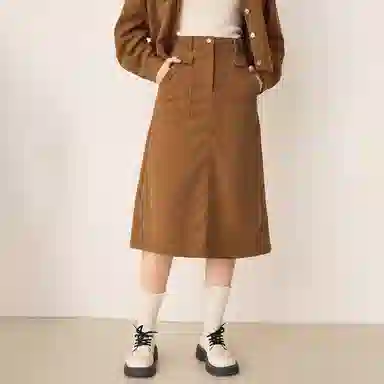 法文箱子 纯色百搭舒适简约休闲长裙 女款