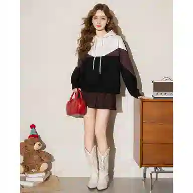 法文箱子 连帽套头长袖卫衣 女款