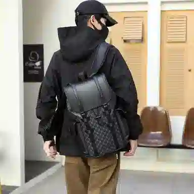 BRABOSTON Business PU Backpack Black