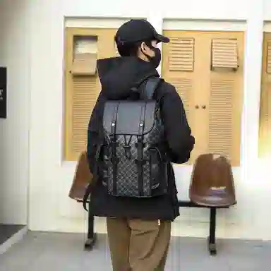BRABOSTON Business PU Backpack Black
