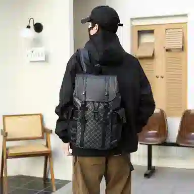 BRABOSTON Business PU Backpack Black