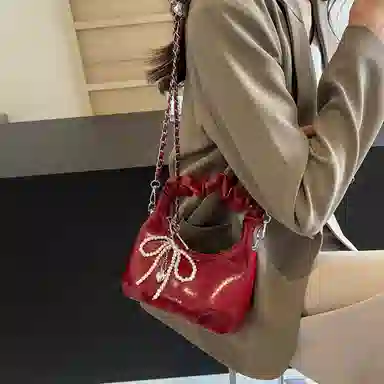 BrandName Pleated Tote Bag