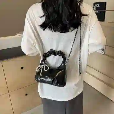 BrandName Pleated Tote Bag