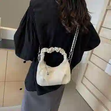 BrandName Pleated Tote Bag